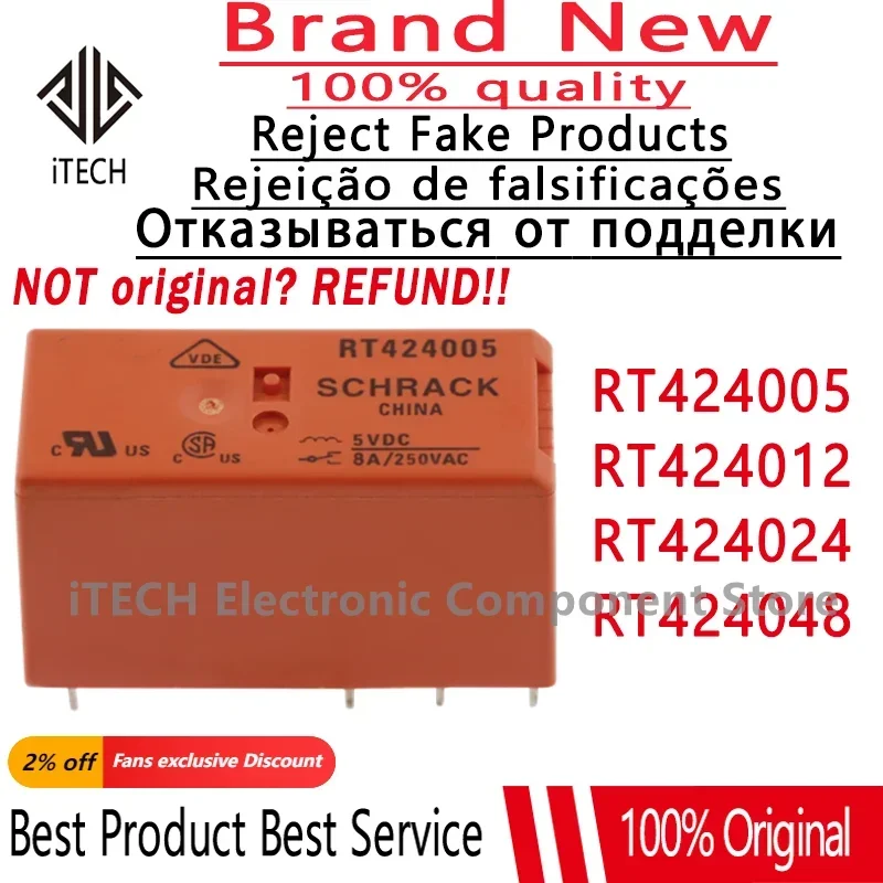 10pcs/lot RT424005 RT424012 RT424024 RT424048 DIP-8 New Original Power Relay 5-1393243-9 6-1393243-3 6-1393243-8