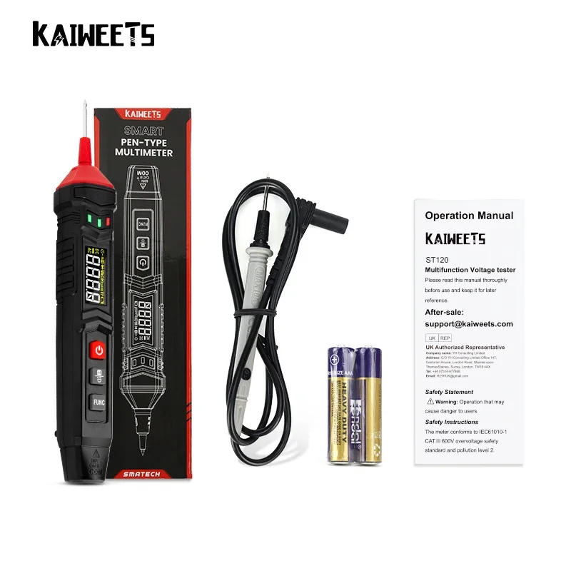 Portable Pen Style Digital Multimeter With Three Phase Sequence True RMS Smart Function Test Professional Digital Multimetro