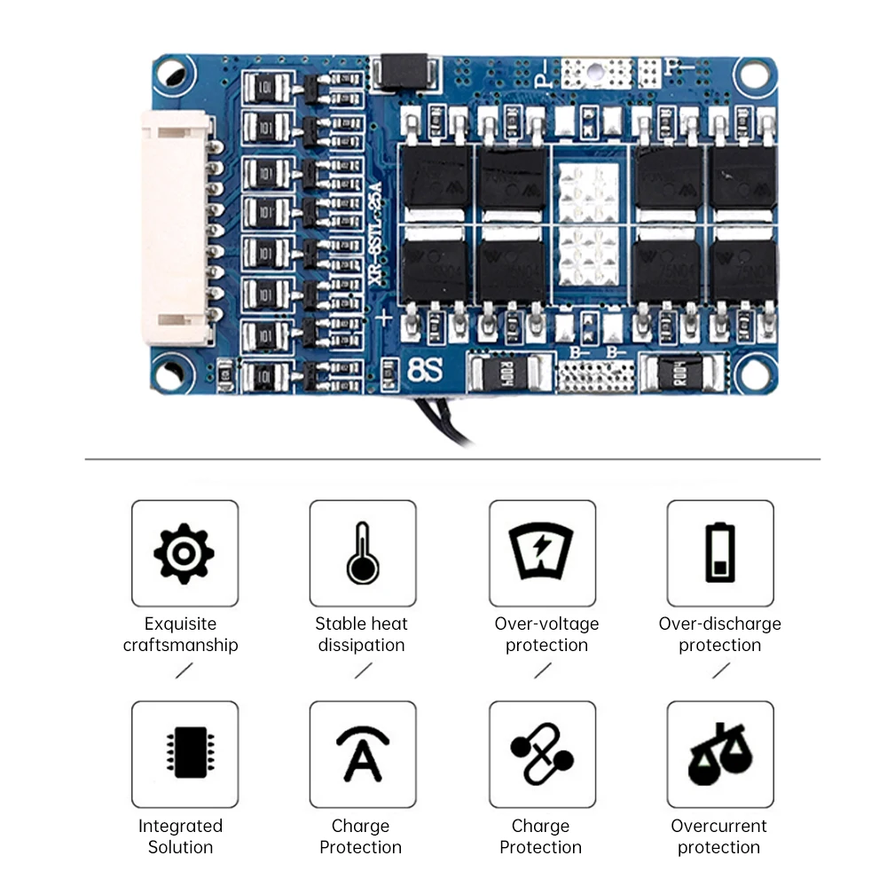 Akumulator LiFePo4 BMS 8S 24V 15A/20A/25A tego samego portu wyrównywacz wyważonej płyty ładunkowej z zabezpieczeniem Temp NTC dla elektronarzędzia