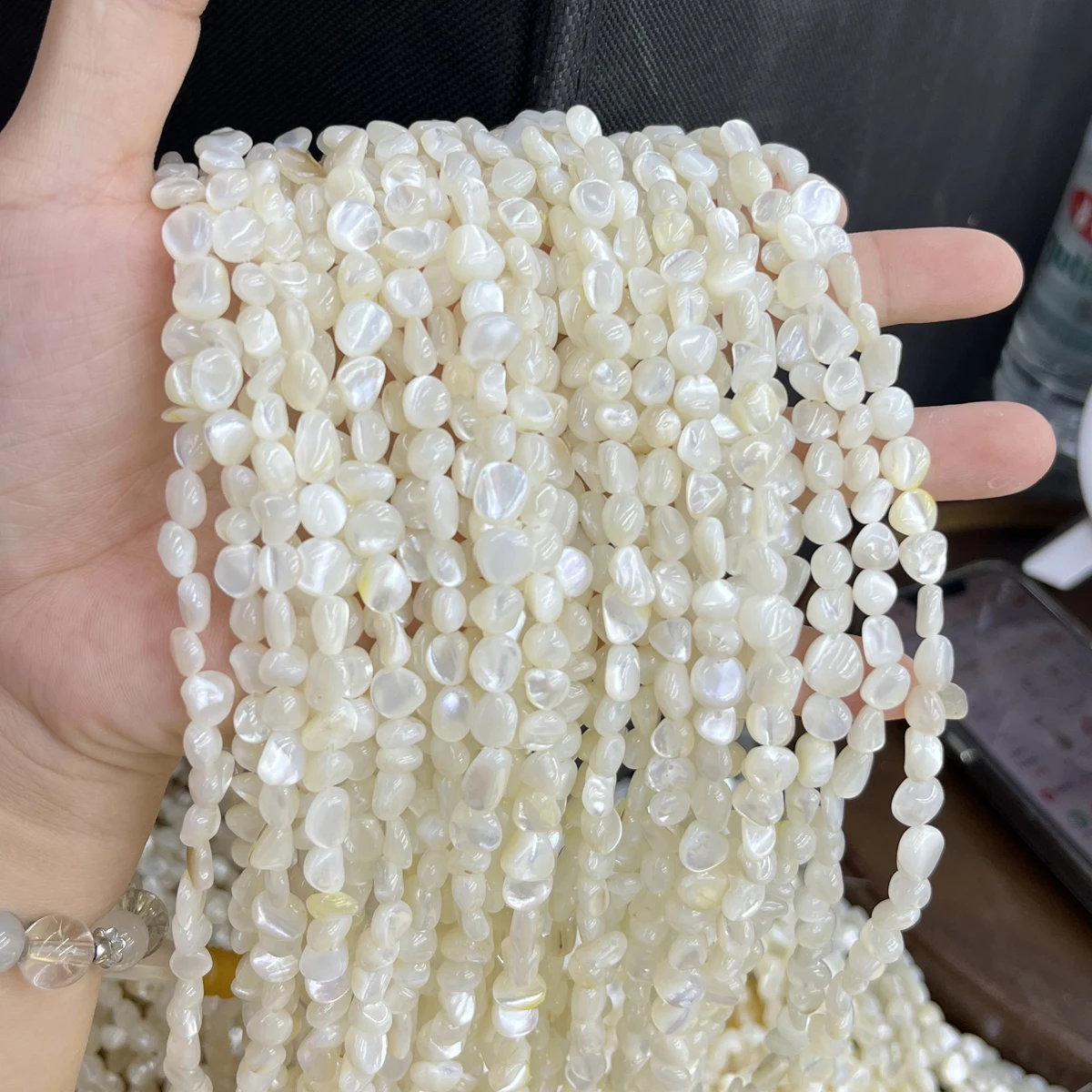 قذيفة الطبيعية حبة 5-6/7-8 مللي متر غير النظامية فضفاض مطرز السحر DIY بها بنفسك النساء الرجال قلادة صنع المجوهرات اكسسوارات لوازم #4