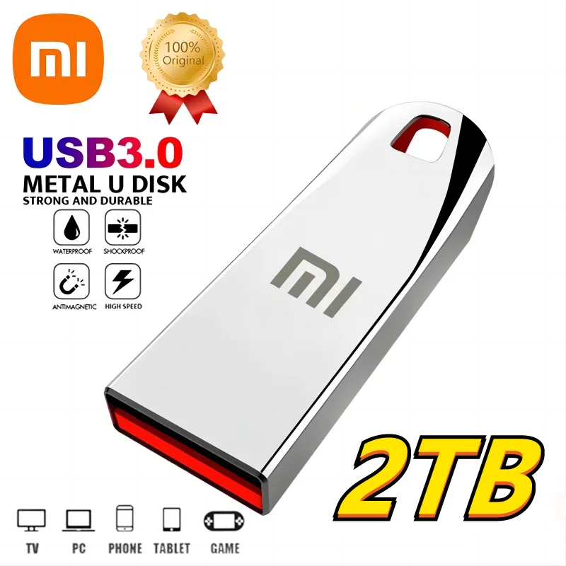 Xiaomi 2TB USB 3.0 U Disk Metal Pen Drive 1TB 512GB Large Capacity High Speed Transmission Waterproof Portable Memory Storage