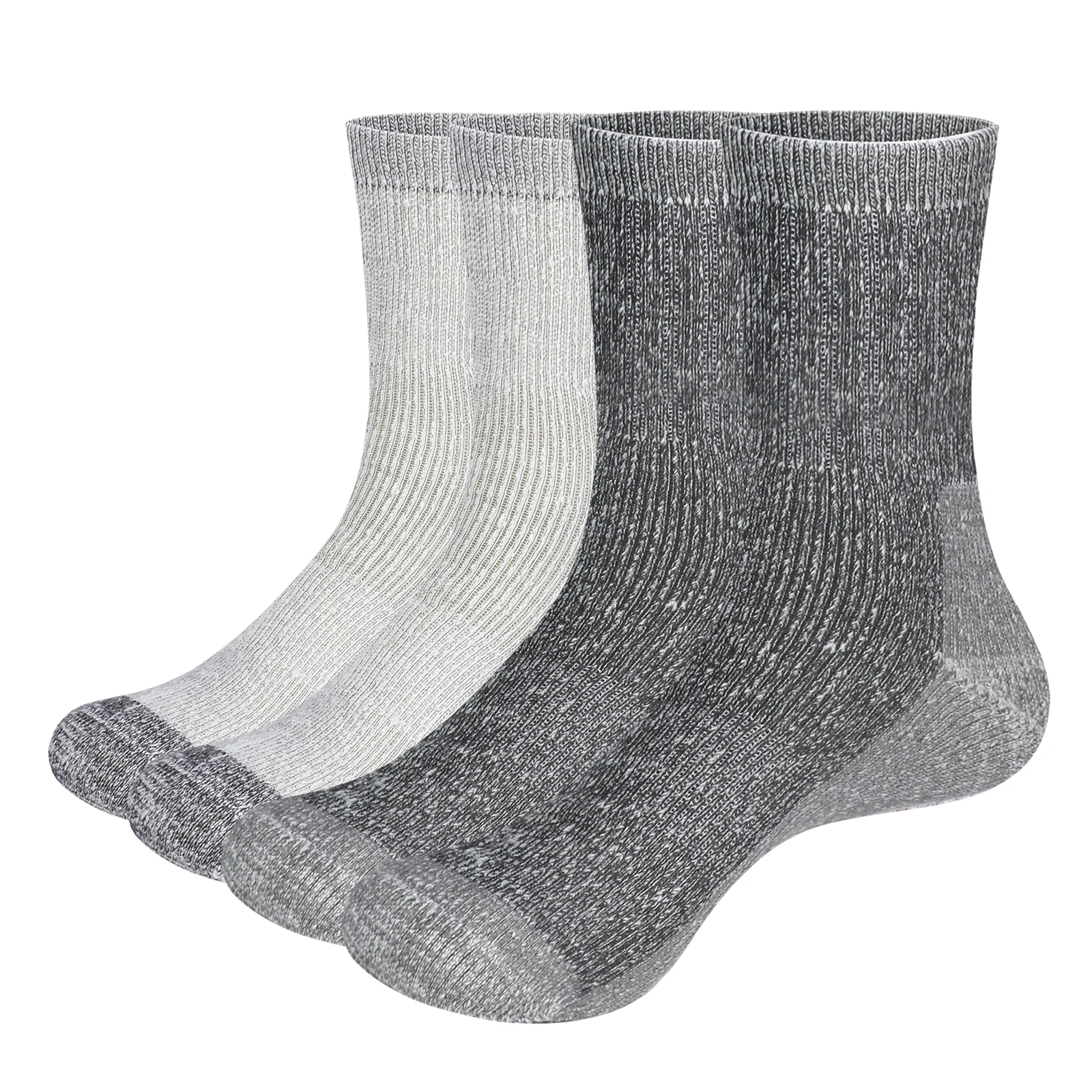 YUEDGE 2 Pairs Mens Merino Wool Moisture Wicking Outdoor Hiking Cushioned Duty Work Crew Socks for Men Size 37-46