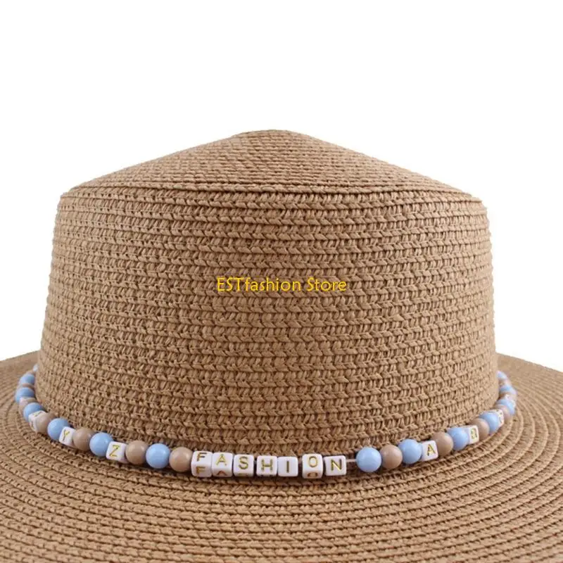 Y5GC Fashionable Hat Accessories Plastic Bead Hat Band Decoration forTrendsetters