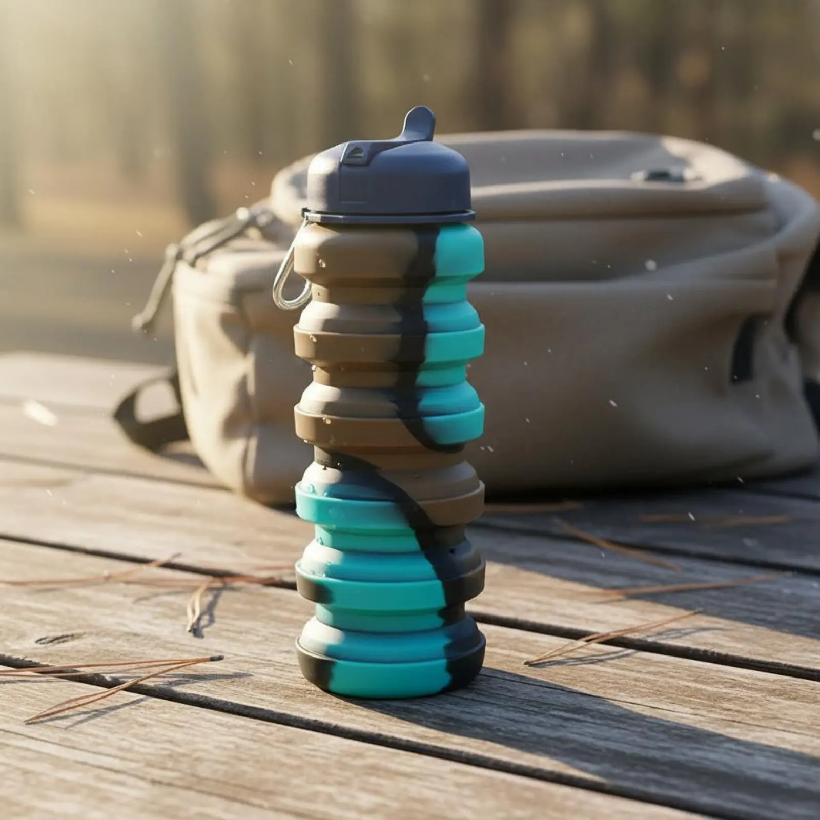 Folding Silicone Cup Space Saving Portable Silicone Cup Collapsible Travel Mug Reusable Drinkware Unique Shape for School - view 4