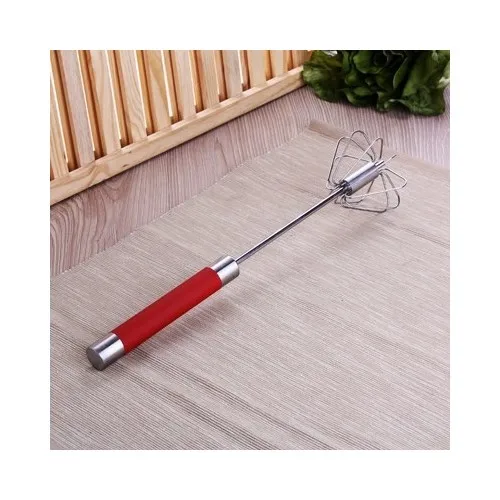 Evvehediyelikeşya Stainless Steel Silicone Handle Pull-Push Hand Mixer & Purse Beater