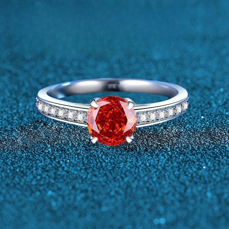 

PT950 Платиновое кольцо для резки ледяного цветка, красный бриллиант, синий бриллиант, желтый бриллиант, кольцо с бриллиантом 2,5 карата, классические четыре когтя