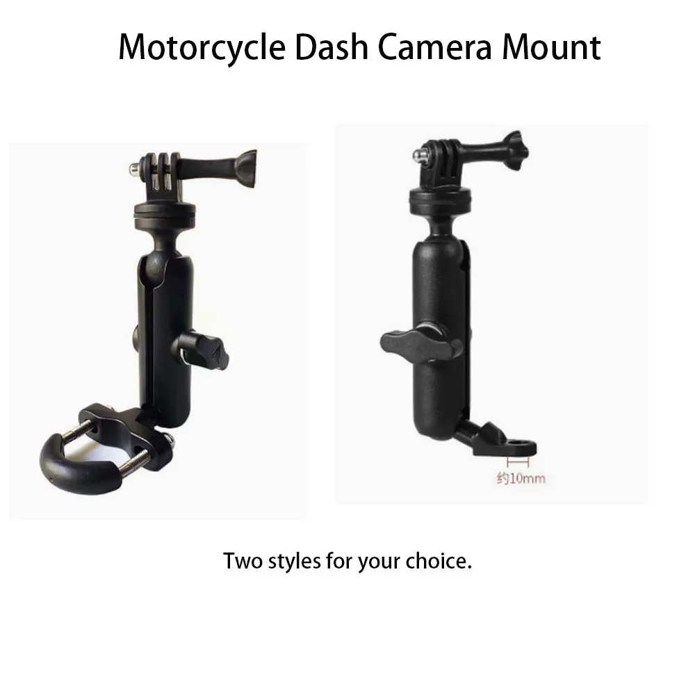 Motorcycle Dash Cam Bracket Aluminum Alloy Camera Holder Handlebar Gimbal Mount for Action Camera
