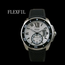 FLEXFIL automatic mechanical watch sapphire waterproof luminous 42mm For Men business Wristwatch 316L Stainless steel calendar