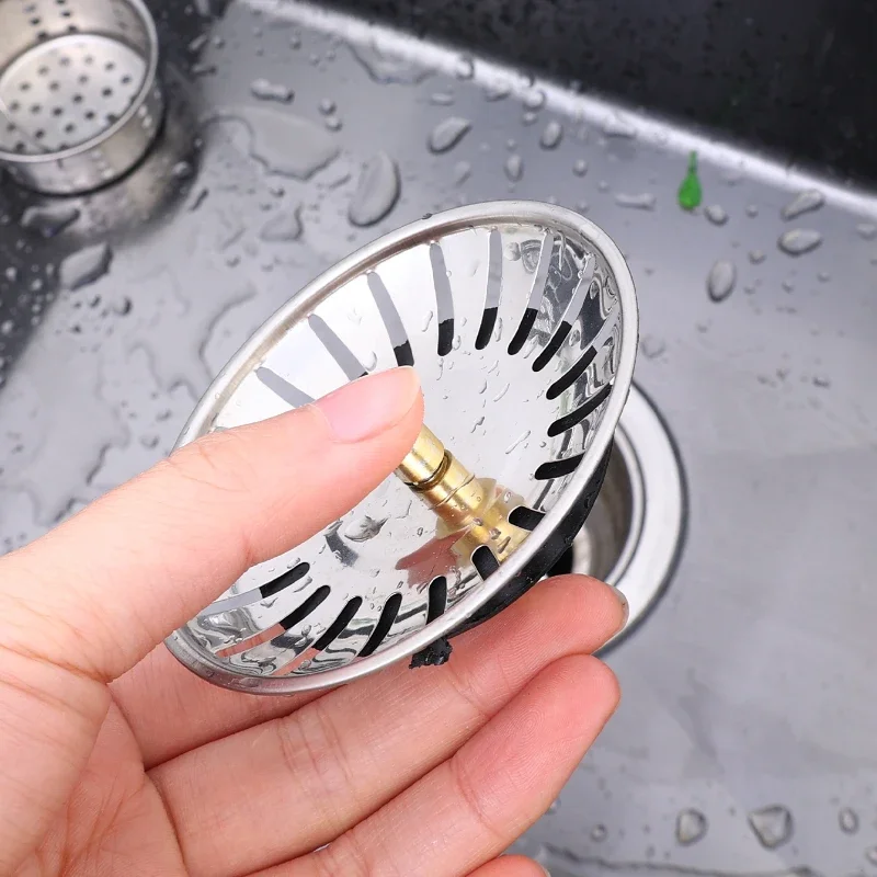 Kitchen Sink Strainer Stainless Steel Pool Bathtub Hair Catcher Stopper Bathroom Waste Sink Filter Plug Sink Accessories Tools