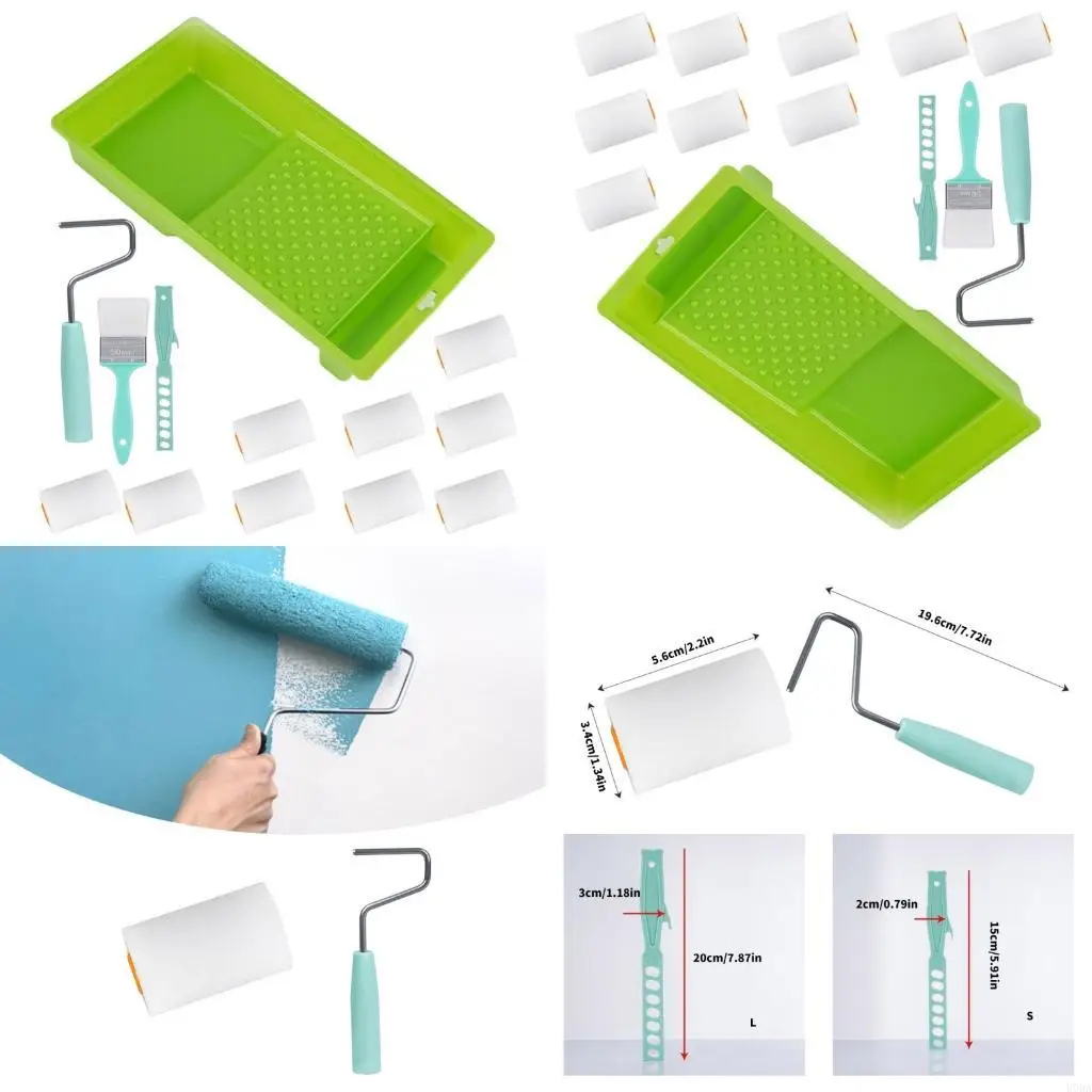 2Inch Roller Set Includes 13 Covers and Frame for Easy Painting