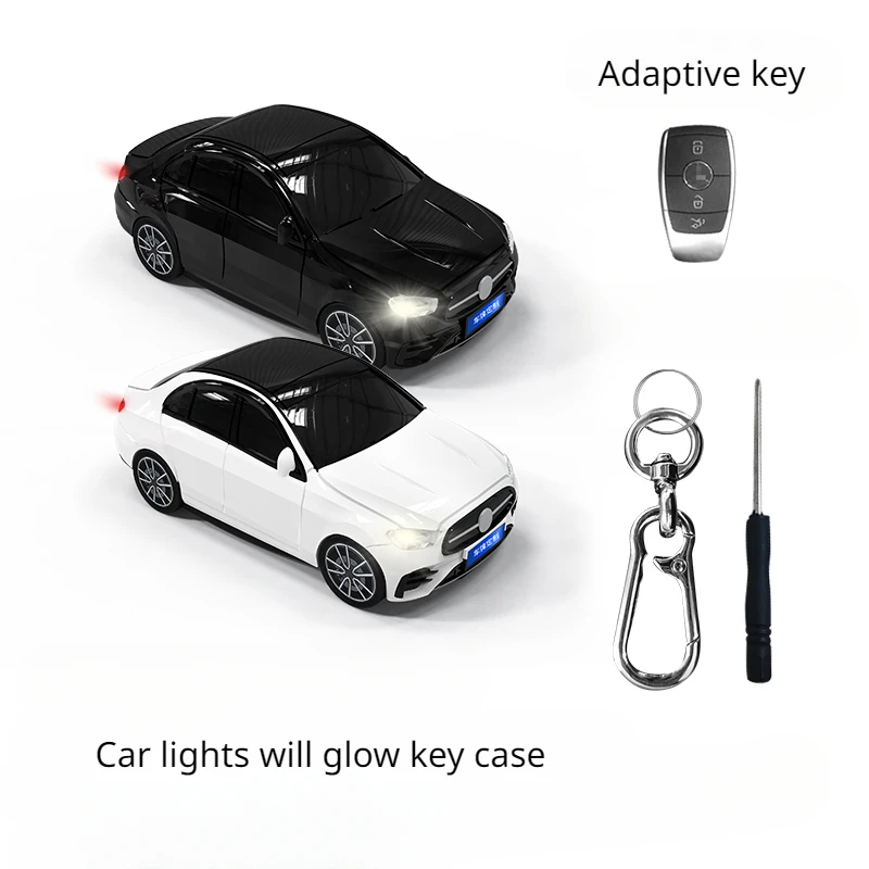 

For Mercedes-Benz E-Class Key Cover Car Model Case Remote Control Protective Cover Keychain Accessory Surprise Gift Decoration