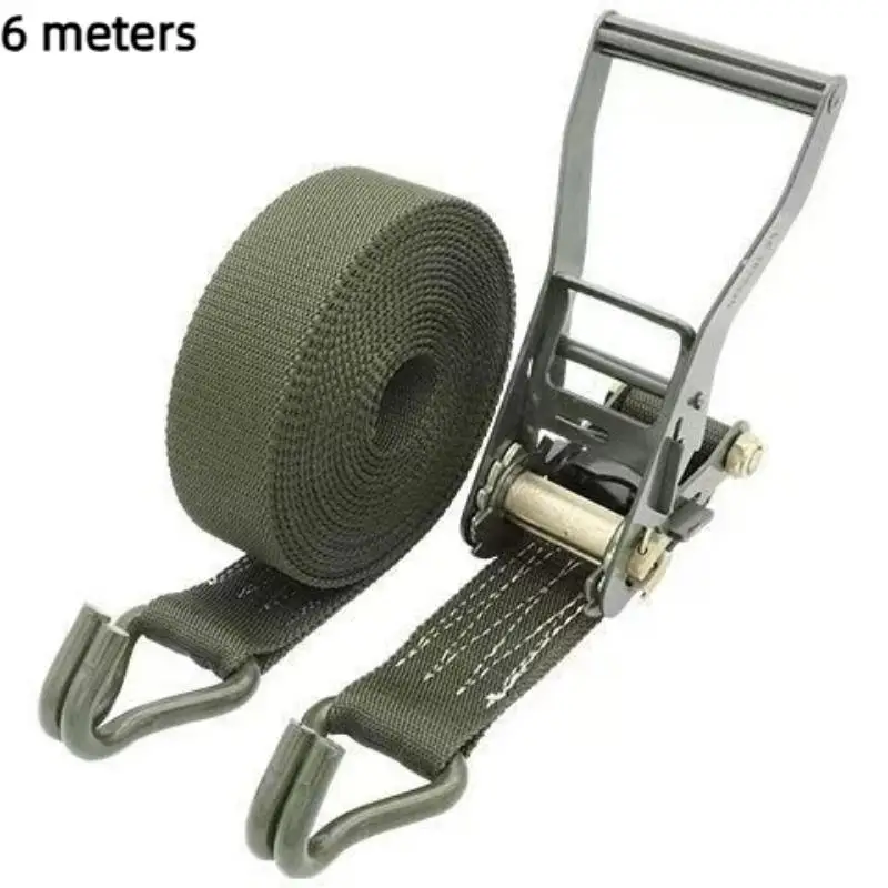 Heavy Duty Adjustable Lashing Straps 6/10/15M Truck Cargo Tie Down Straps for Outdoor Camping Cargo Transport Securing