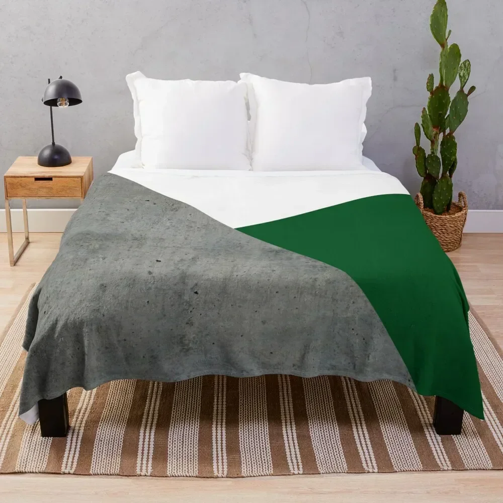 

Concrete Festive Green Geometry Throw Blanket Durable Warm Blanket for Daily Home Use