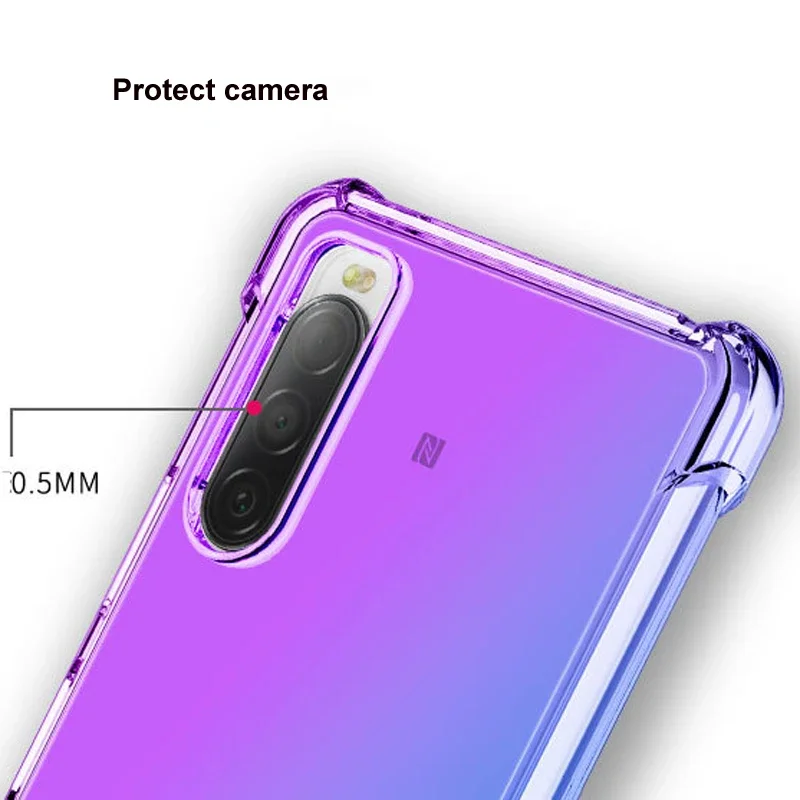 Shockproof Air-Bag Case for for Sony Xperia 10 1 VI 5 V IV III II Ace 8 Gradient TPU Silicone Cover Four Corners Anti-Drop Shell view 6
