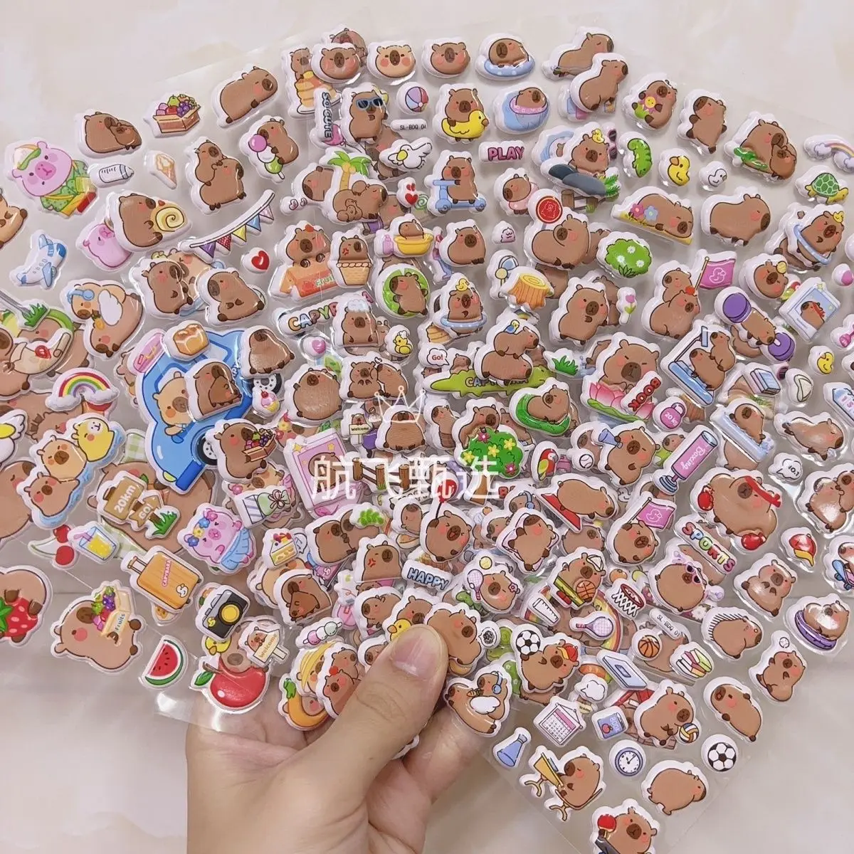 

New Cartoon Capybara 3D Bubble Cotton Stickers Relief Creativity Desktop Diy Decoration Kindergarten Stickers Reward Toy