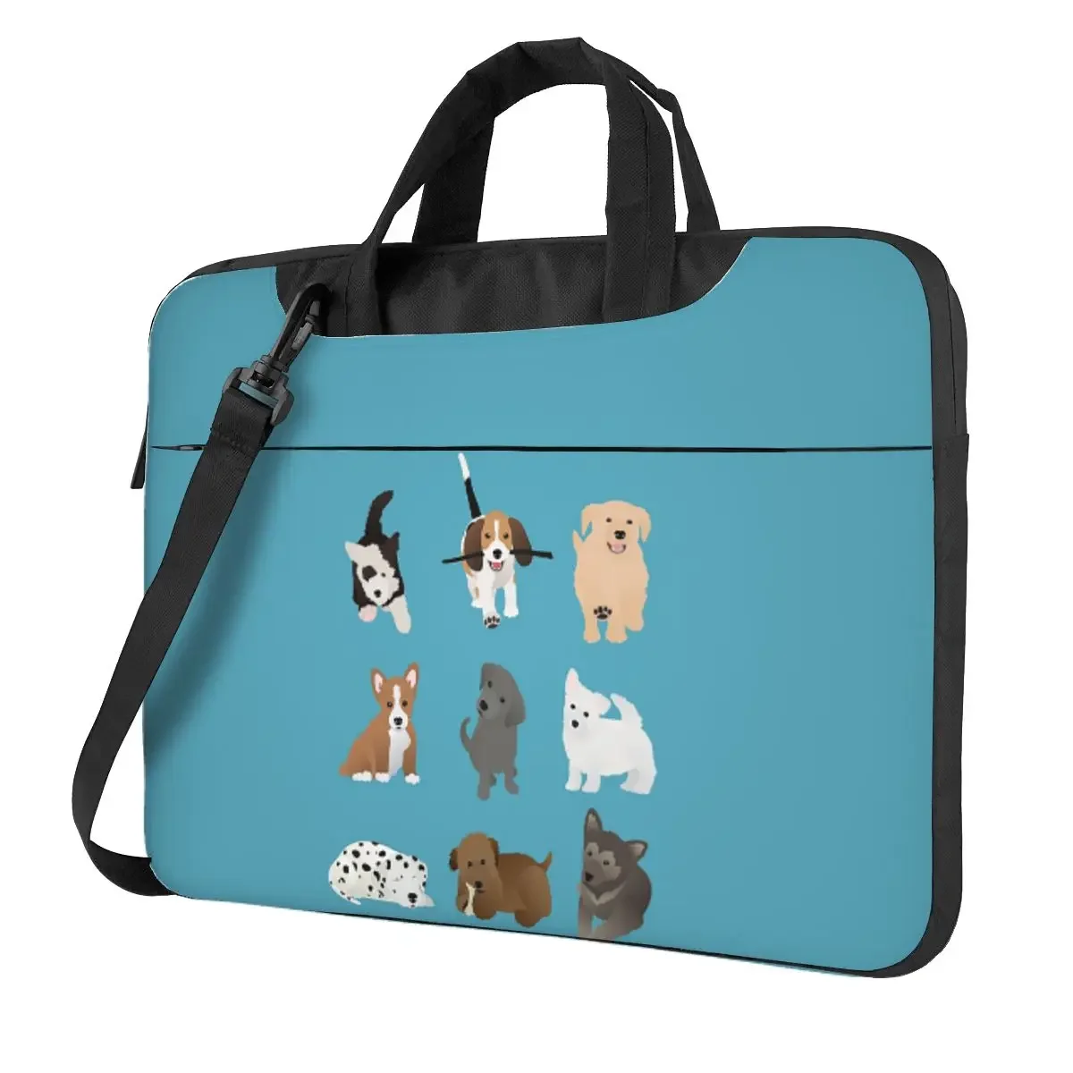 

Puppies (blue) Crossbody Laptop Bag Case Computer Bag Resistant Protective Notebook Pouch for Macbook Pro Lenovo