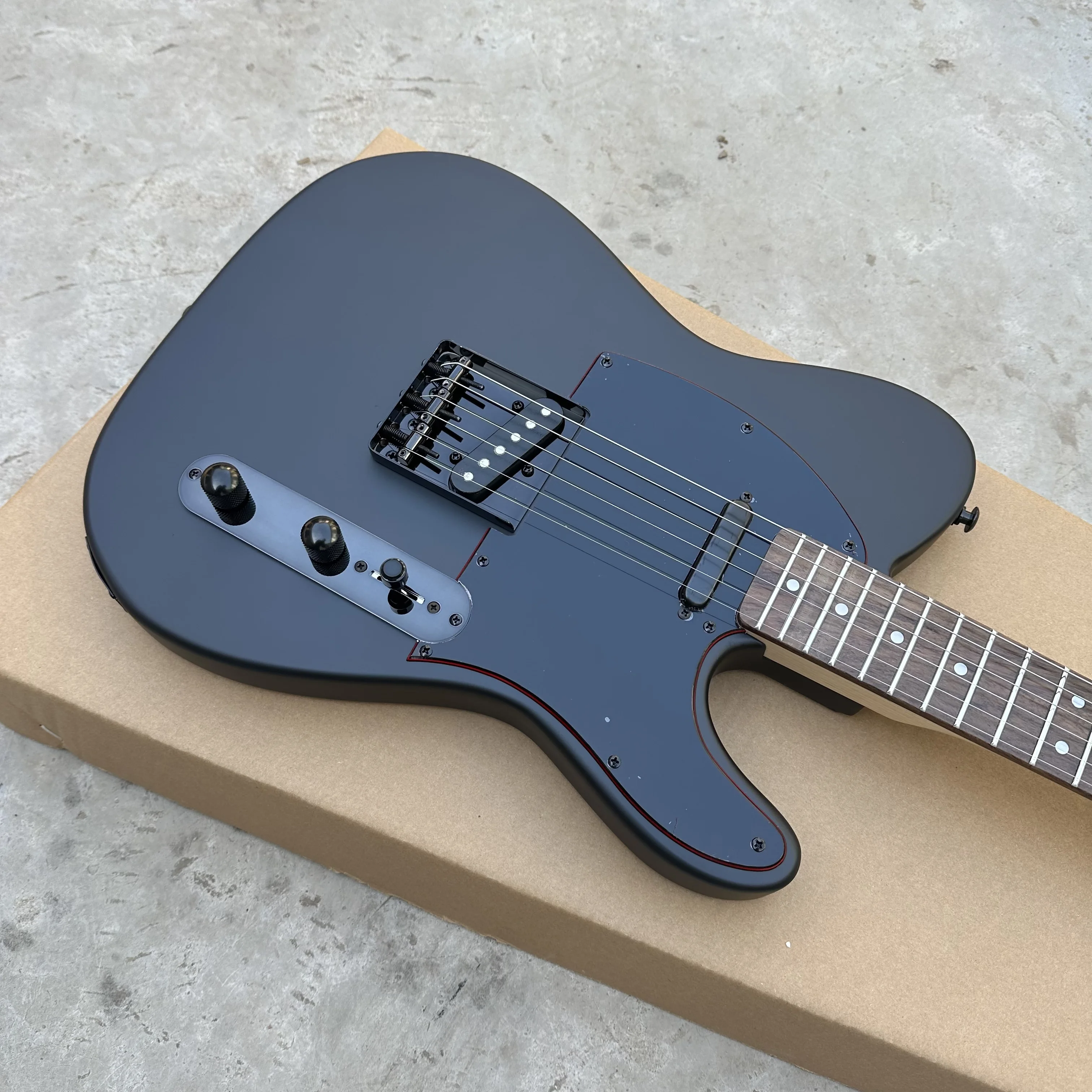 TL electric guitar, black matte, black accessories, in stock,