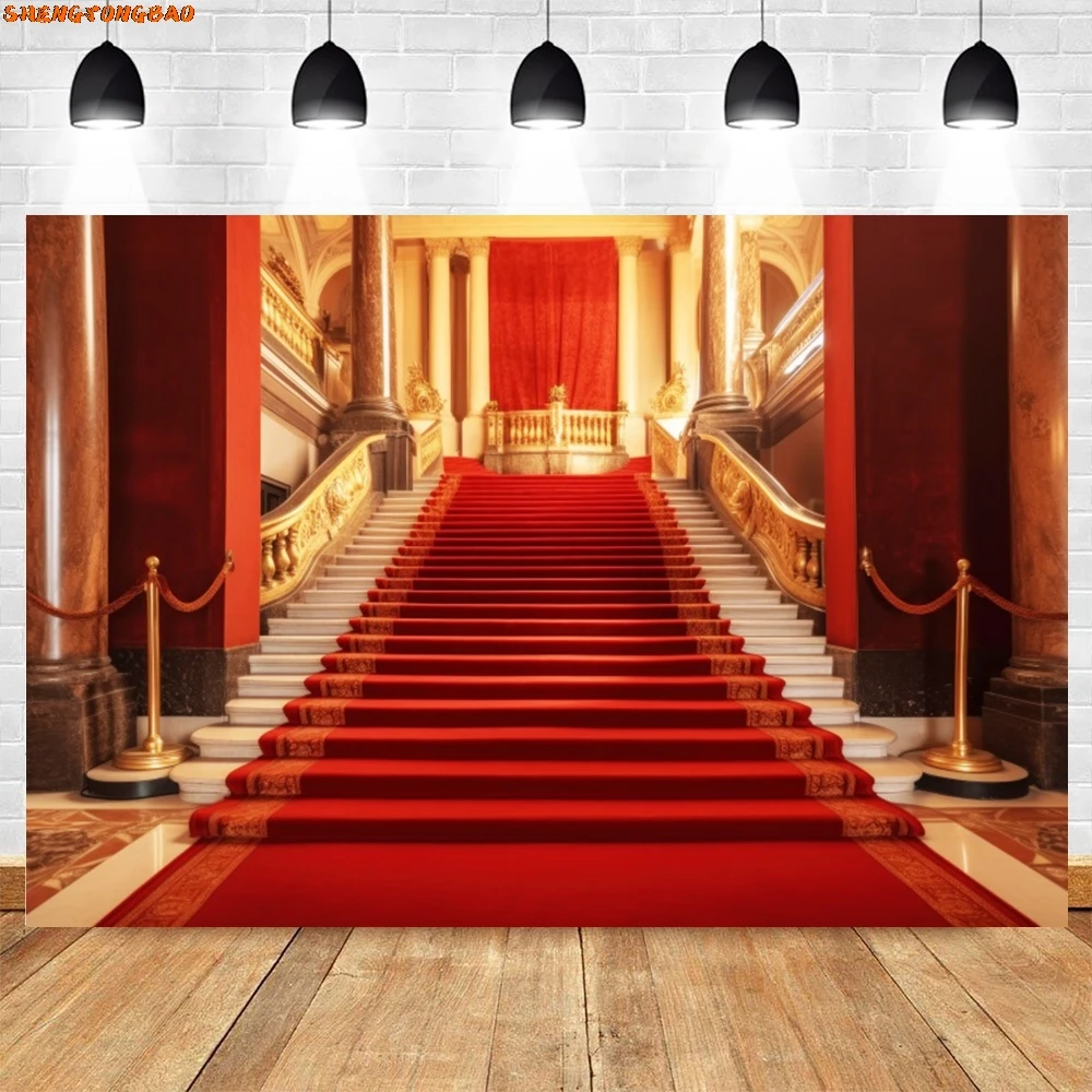 Czerwony różowy zamek tło księżniczka dzieci dekoracje na przyjęcie urodzinowe Baby Shower ślub panna młoda fotografia tło Photo Studio