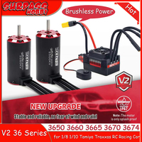 RC Motor Supersonic V2 3650 3660 3665 3670 3674 with Waterproof 60A 90A 110A Brushless Motor/ESC Combo for 1/8 1/10 RC Car Parts