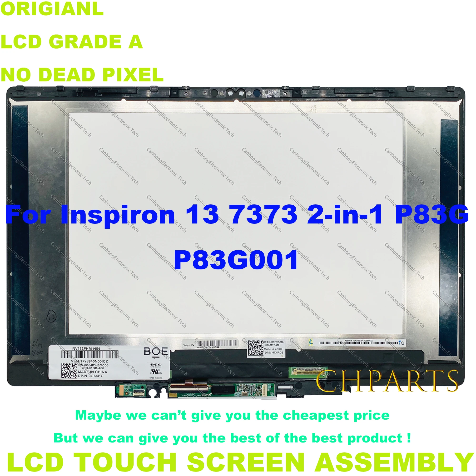 Novo 13.3 "conjunto de substituição da tela de toque do lcd do portátil fhd com quadro para dell inspiron 13 7373 2-em-1 p83g p83g001