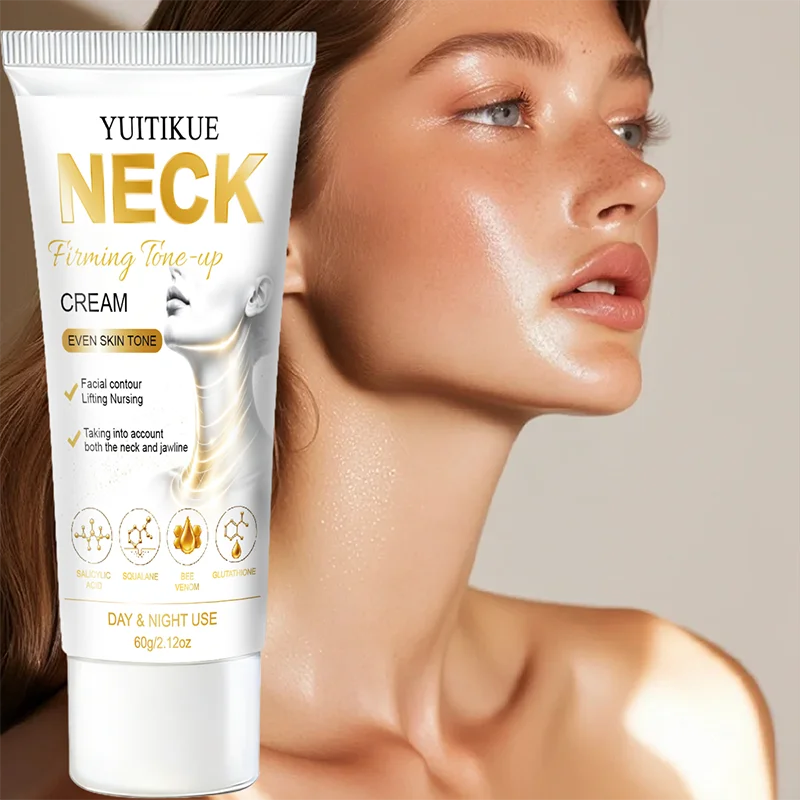 YUITIKUE Neck Firming Cream 60g Day & Night Use Moisturizing Lifting Cream Smooth Fine Lines Tone‑Up Neck Jawline Skin Care