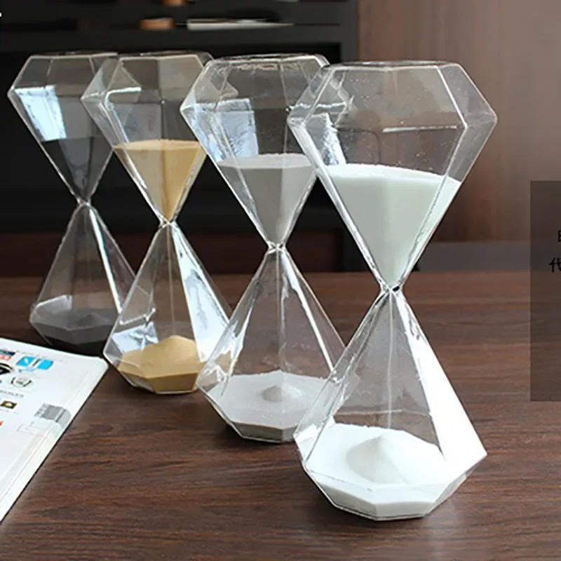 60 Minutes Diamond Hourglass Home Glass Ornament Hourglass Sauna Decoration Hour Glass Art Luxury Room Decoration Birthday Gift