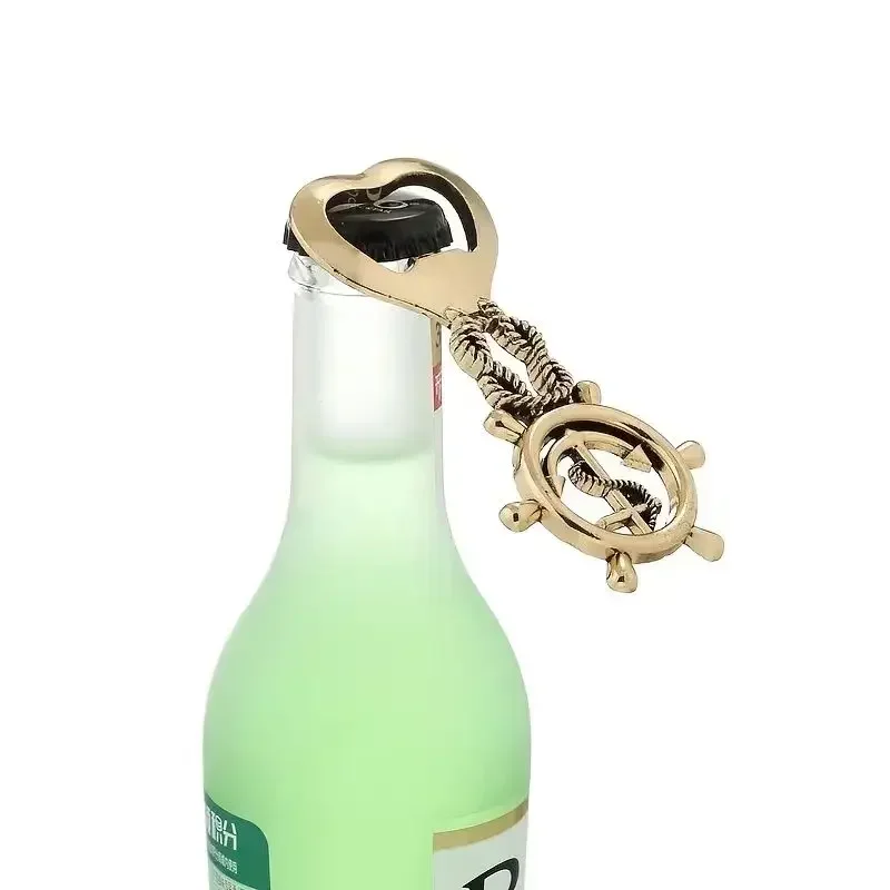 2pcs New Design Ocean Series Bottle Opener Exquisite Party Gifts Retro Anchor and Rudder Combo Beer Openers Tools Bar Gadgets