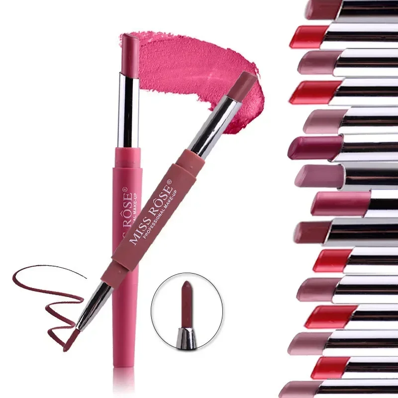 1 Pcs MISS ROSE Waterproof Long Lipstick Pen Lipliner 8 Colors for Selection Durable Color Display Suitable As Various Occasions