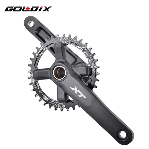 Imagen 2 del producto XT-platos y bielas para bicicleta de montaña, plato de manivela para bicicleta de montaña, 170mm, 175mm, negro, redondo, ovalado, 32T, 34T, 36T, 38T, aleación de aluminio con parte inferior