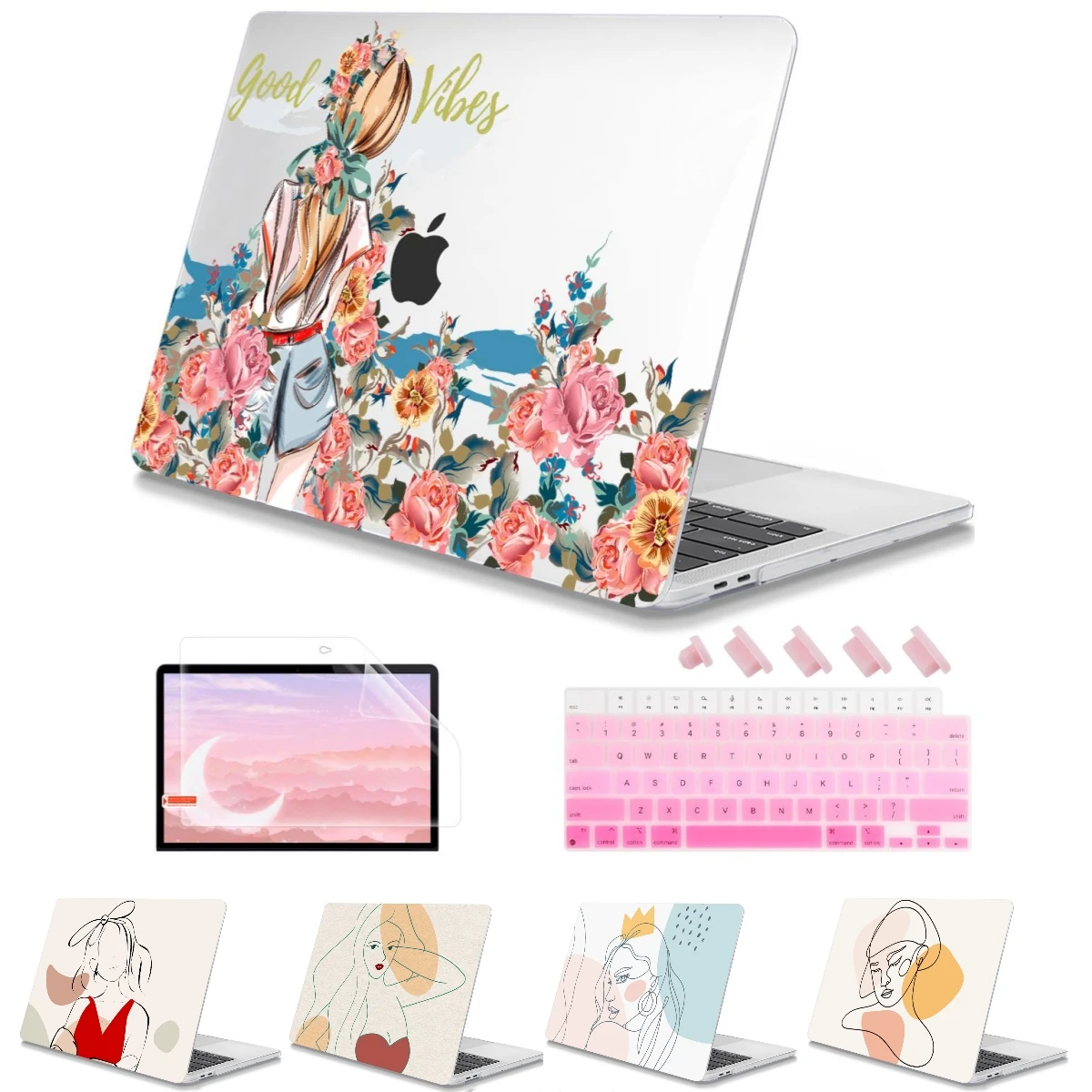 

Pretty girl print case for MacBook 2024 M4 Pro 14 16 2023 M1 M2 air 11 12 Retina A1534 A1465 A1370 Air 13 A1932 A2179 A2337 M1