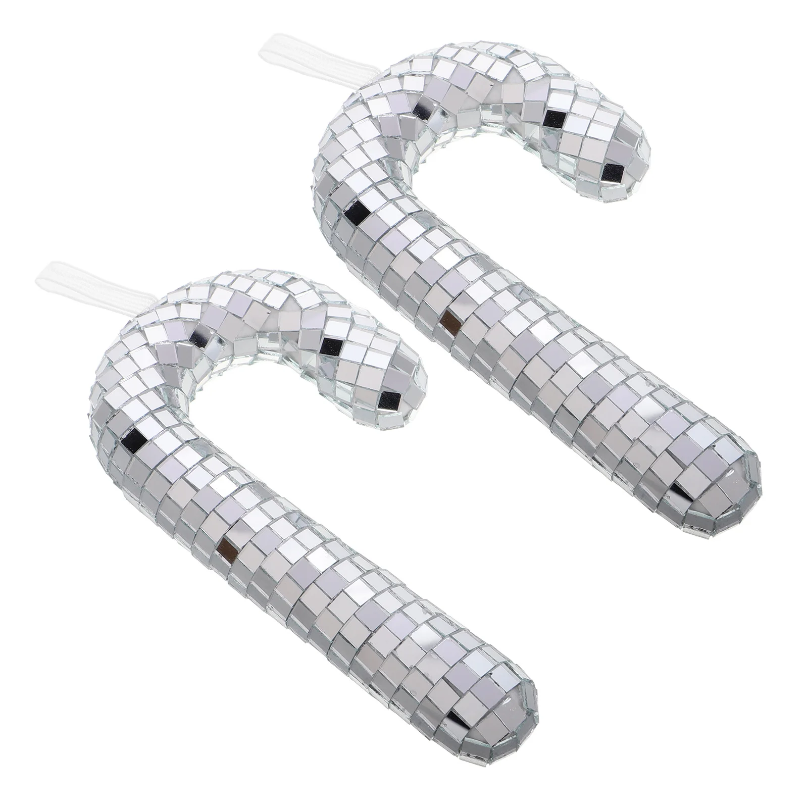 

2Pcs Christmas Candy Cane Ornaments Glitter Mirror Hanging Decorations Xmas Tree Holiday Party Supplies Candy Tree Ornaments