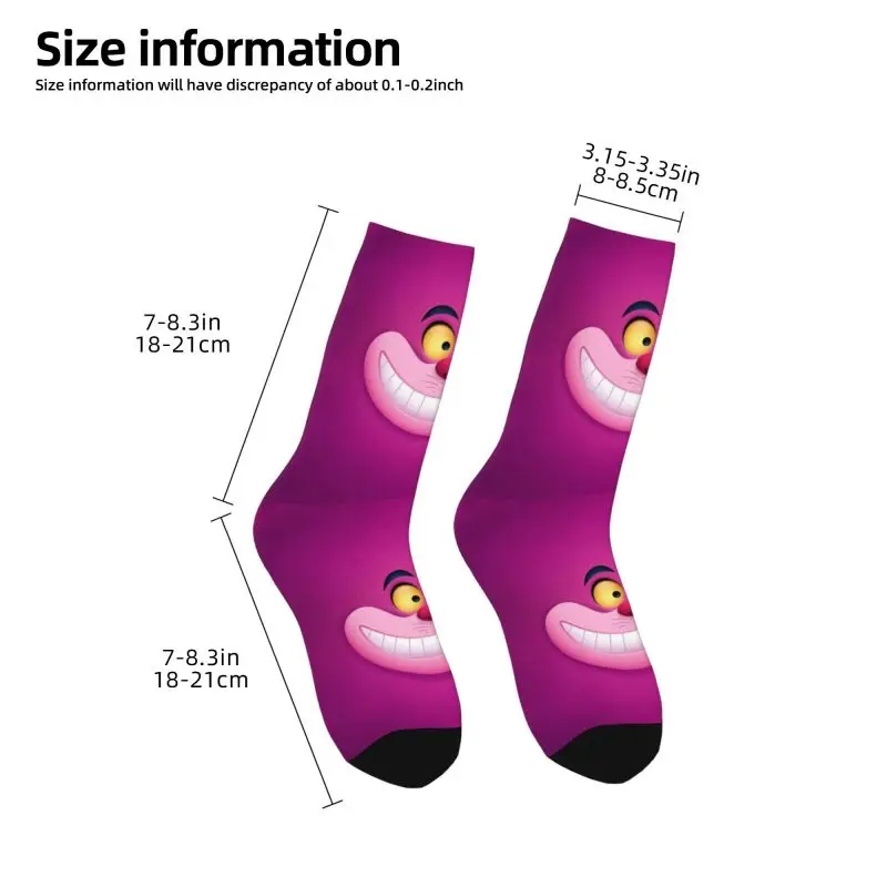 Calcetines de vestir con estampado de gato de Cheshire para hombre y mujer, medias divertidas y cálidas, personalizadas, novedad