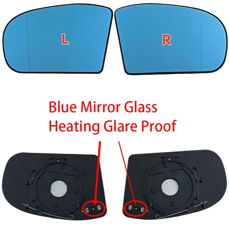 For Mercedes Benz W211 W203 E300 C230 2001-2009 Car Side mirror heated rearview lens white/blue mirror OEM:2038100121/2038101021
