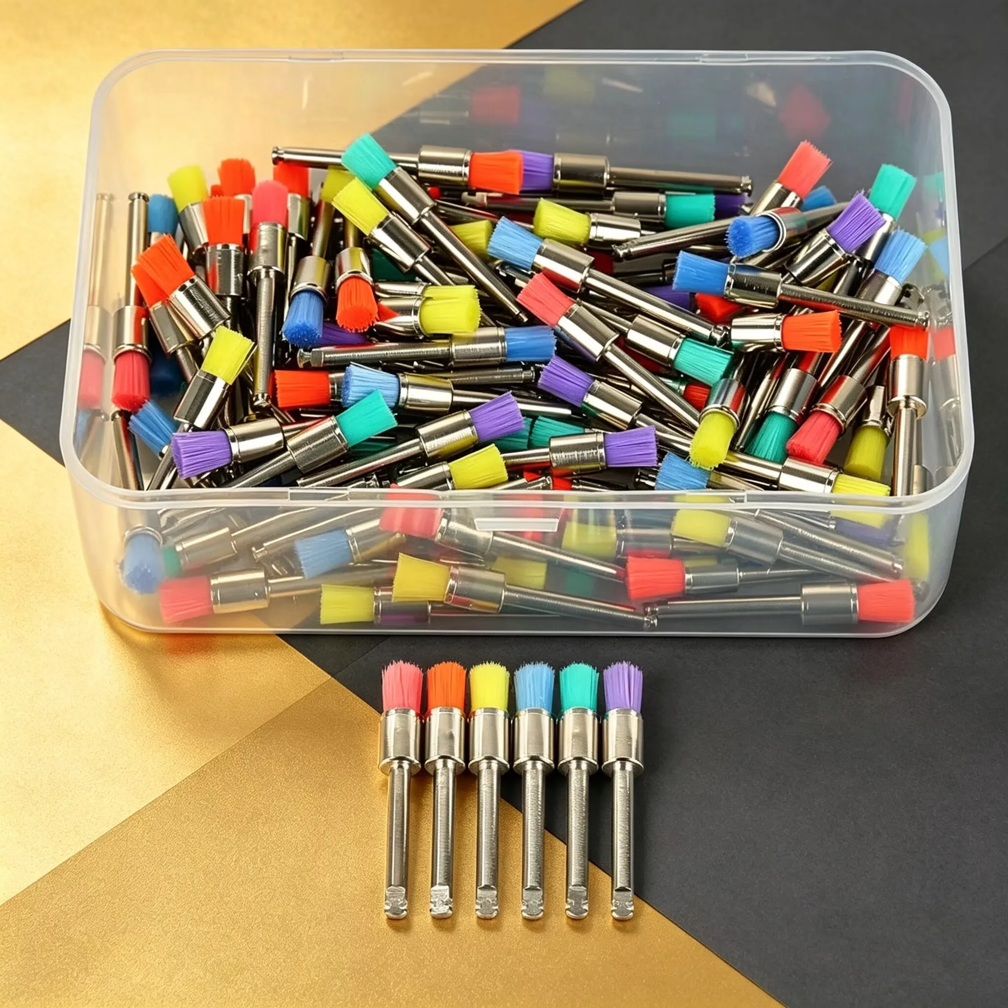 

Dental Nylon Flat-Head Polishing Brush Cleaning Brush Tooth Cleaning Tool 100 pcs/Bag