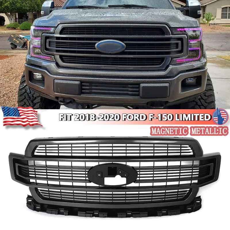 Front Grille Magnetic Metallic fit for Ford F150 F-150 2018-2020 Racing Grills Front Bumper Upper Grille Air Radiator Grid Grill