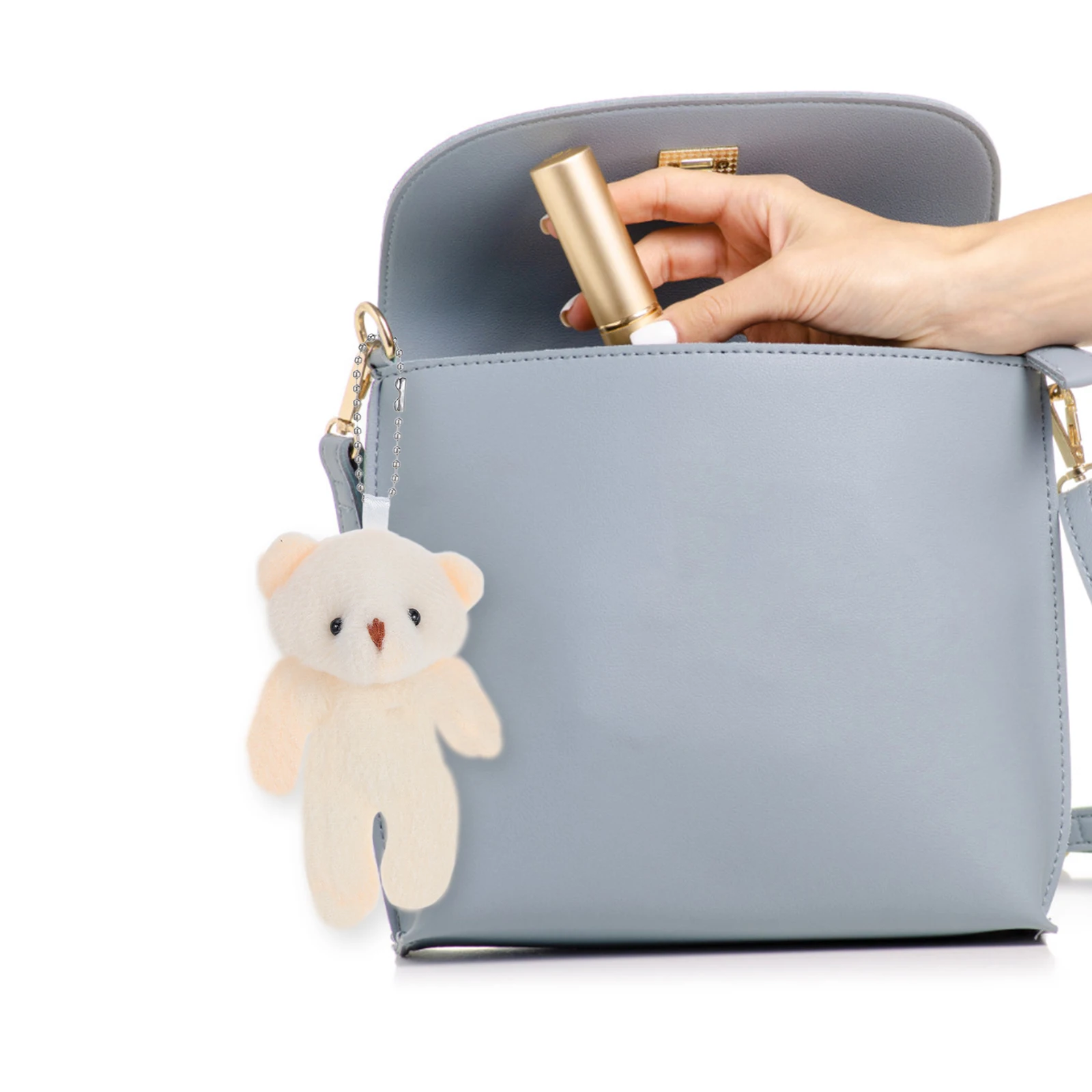 

12 Pcs Mini Bear Keychain Pendant Backpack Pendants Toys Lovely Figurines Pp Cotton DIY Tiny Bears