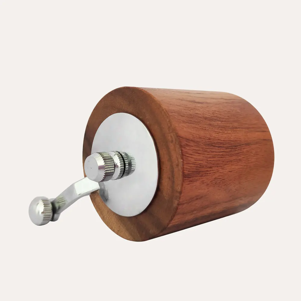 Custom Logo Mini Salt Pepper Mill Hand Crank Spice Grinder with Stainless Steel Handle Acacia Wooden Mills for Home Kitchen Use