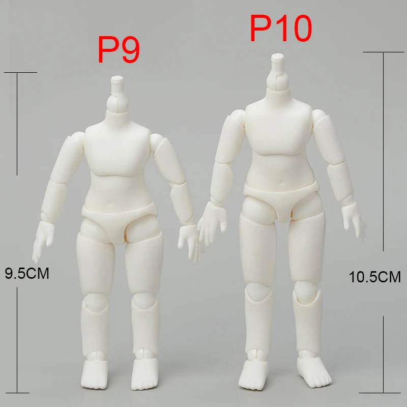 Original PICCODO P9 P10 Doll Body Black White Doll Body Movable Ball Joint Dolls Suitable For GSC, STO, YMY 1/12 BJD Doll Head