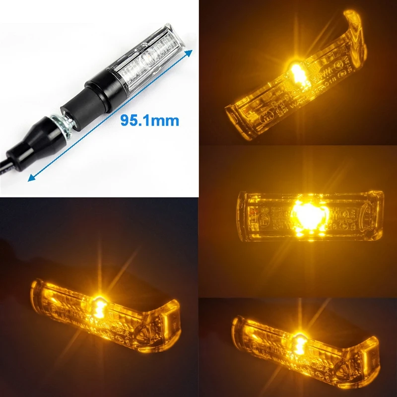 2Pcs Retro Mini Motorcycle LED Turn Signal Light Super Bright Aluminum Alloy Blinkers Flasher EEC Certificate Indicators