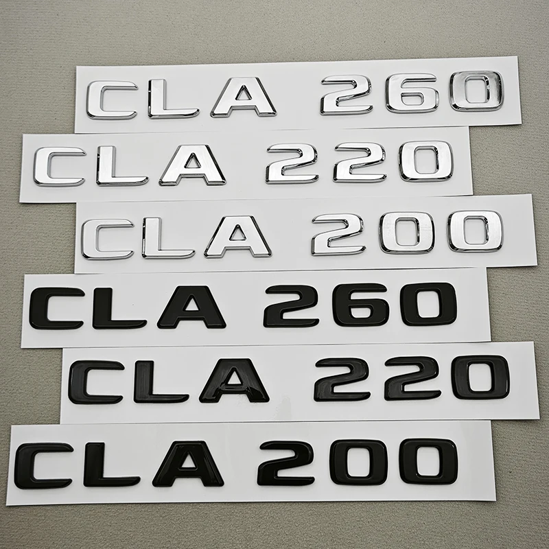 3D ABS Car Letter Logo CLA200 CLA220 CLA260 Badge Rear Trunk Emblem Decal For Mercedes Benz CLA Class C117 X117 X118 Accessories