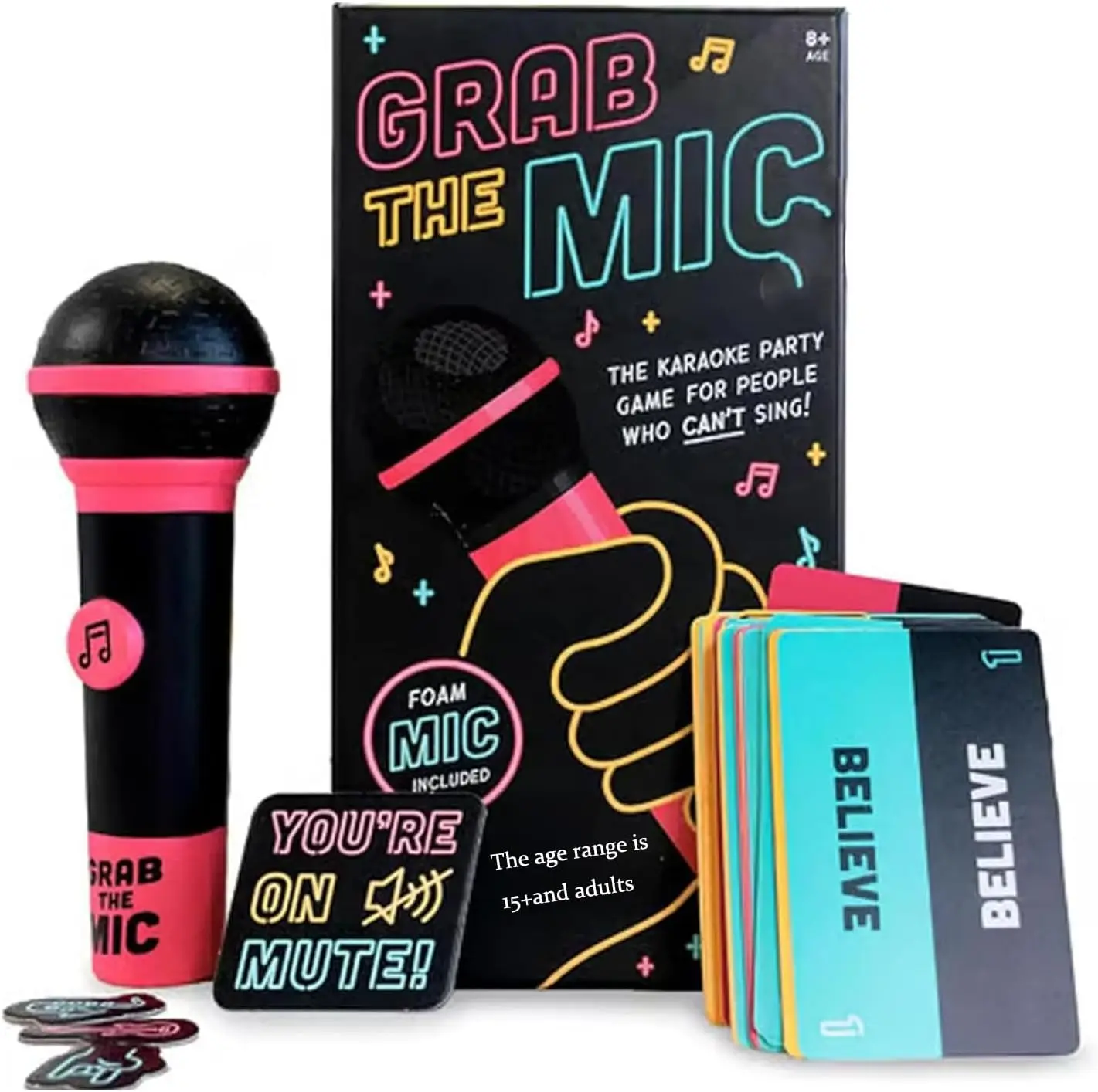 

Grab The Mic Party Game, Exciting Grab The Mic Karaoke Game Night - Makes A Great Gift for Music Lovers,SAdult and Family Games