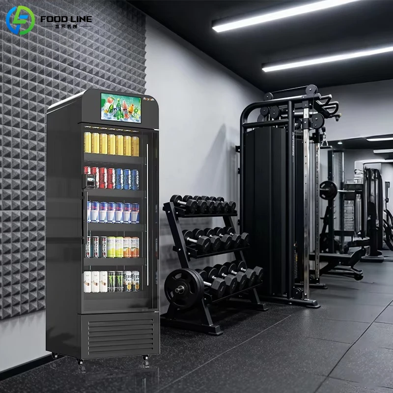 

Интеллектуальный холодильный вендинговый автомат с ИИ-распознаванием изображений для закусок и напитков, коммерческий охладитель самообслуживания