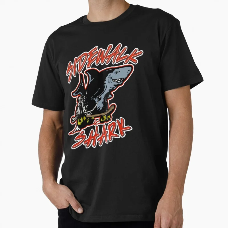 

Sidewalk Shark : Skateboarding Meets the Ocean in This Cool Street Sharks Gift T shirt Retro cartoon shark Graphic Print Clothes