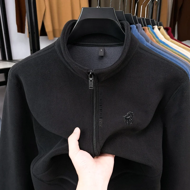 حار بيع الفاخرة جودة الرجال الوقوف طوق سستة معطف جديد وصول مريحة الحصان طباعة سترة الشتاء الأعمال الرجالية