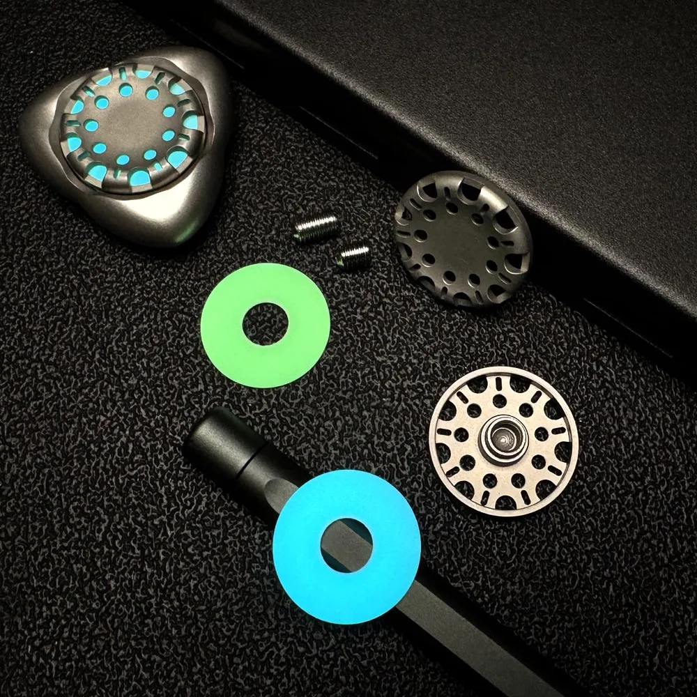 MCZHI EDC Stainless Steel 24.5mm Gyro Lock Luminous Ring Fidget Spinner Metal Fidget Toys For Adults