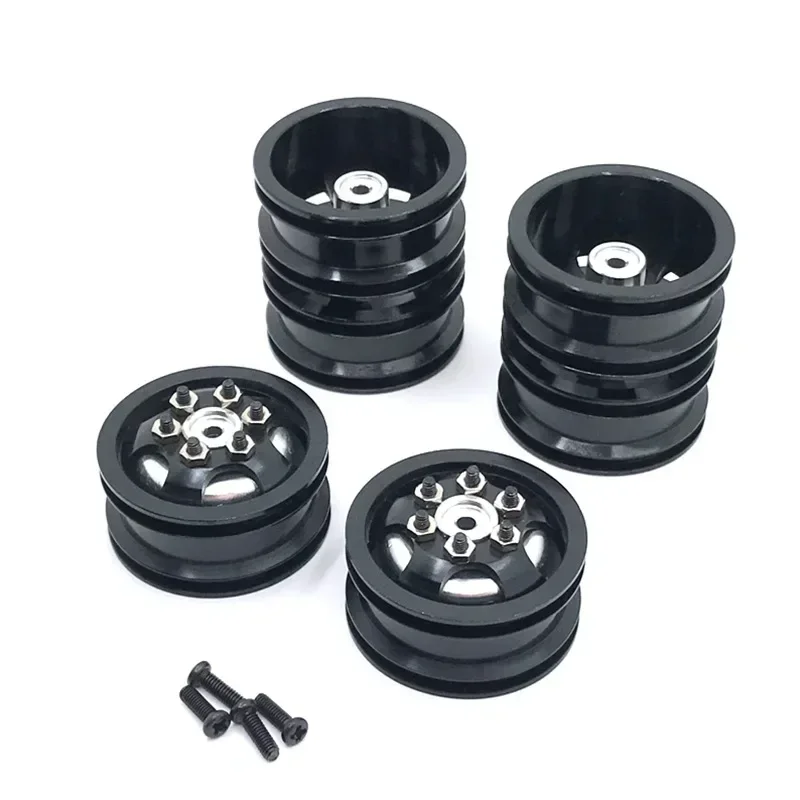 

Metal Beadlock Wheel Hub Rims with Tires RC Truck Car Upgrade Part for 1/16 WPL C14 C24 B14 B24 B16 1/12 MN78 MN99S 4X4 4WD