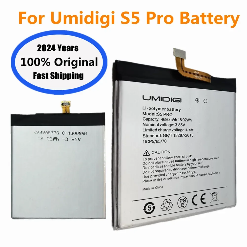 

2024 Years 4680mAh Original Battery For UMI UMIDIGI S5 Pro S5Pro Bateria Mobile Phone Backup Battery In Stock Fast Shipping