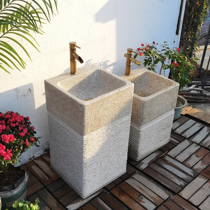 Original stone washbasin Dali Stone Garden pool sink column type integration