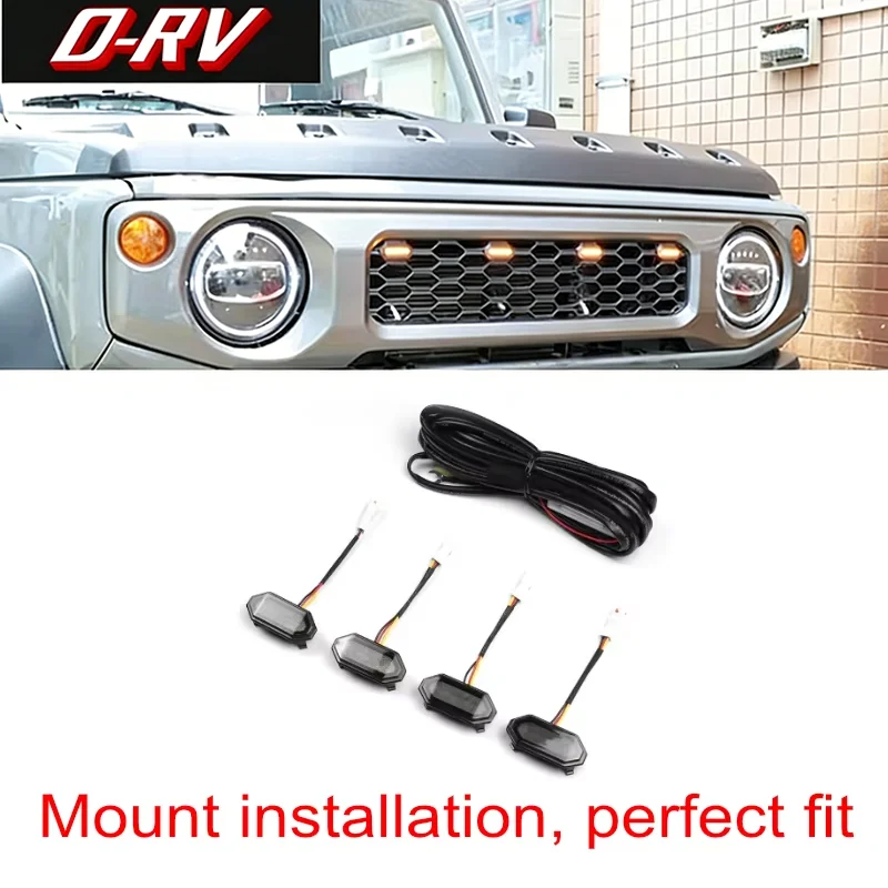 

Светодиодные фонари для передней решетки, улучшенные светодиодные лампы для Suzuki Jimny JB64 Sierra JB74W 2019-2020, 4 шт., белый/желтый свет