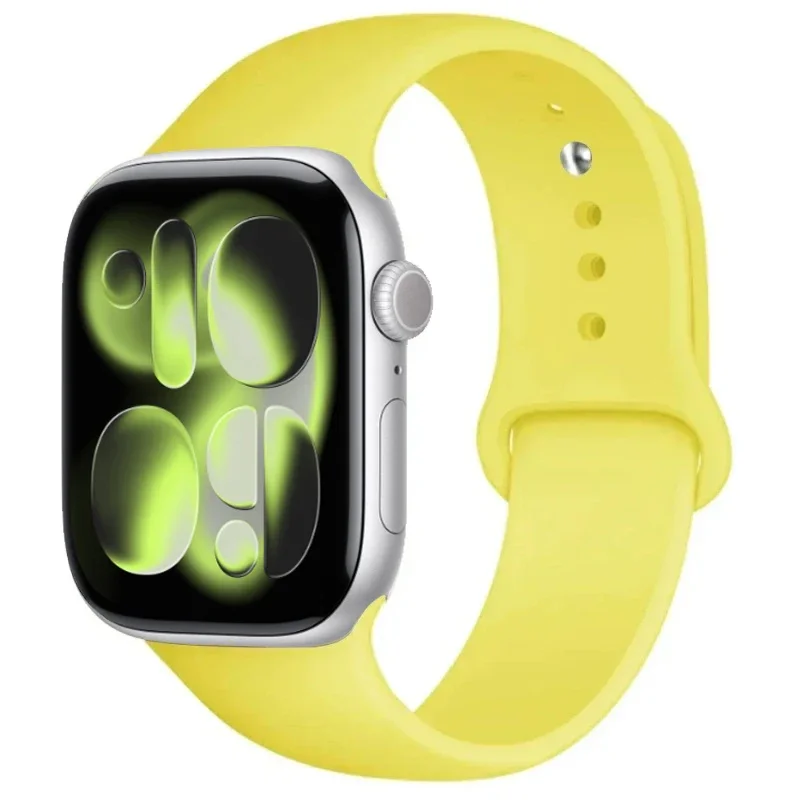 Nueva correa de silicona para Apple Watch S11 10 46mm 42mm 45mm 44mm 40mm pulsera deportiva iwatch series 8 7 6 5 4 SE 9 Ultra 2 49mm